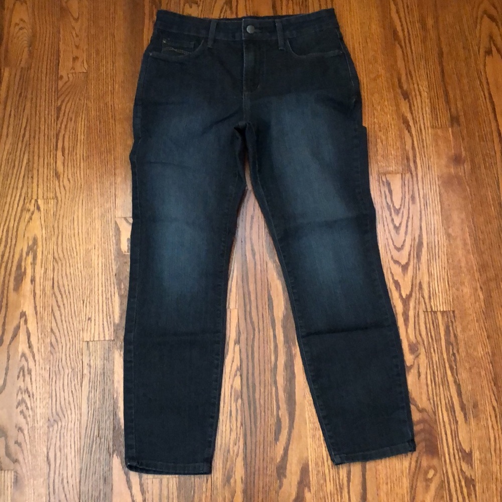 NYDJ Not Your Daughters Jeans Dark Wash Blue Ankle Stretchy Jeans Womens 8